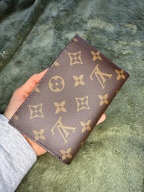 Louis Vuitton Monogram Passport Cover in Brown and Gold